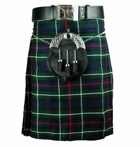 Mackenzie Scottish Men's Kilt Traditional With  Sporran, Chain, Belt, Buckle