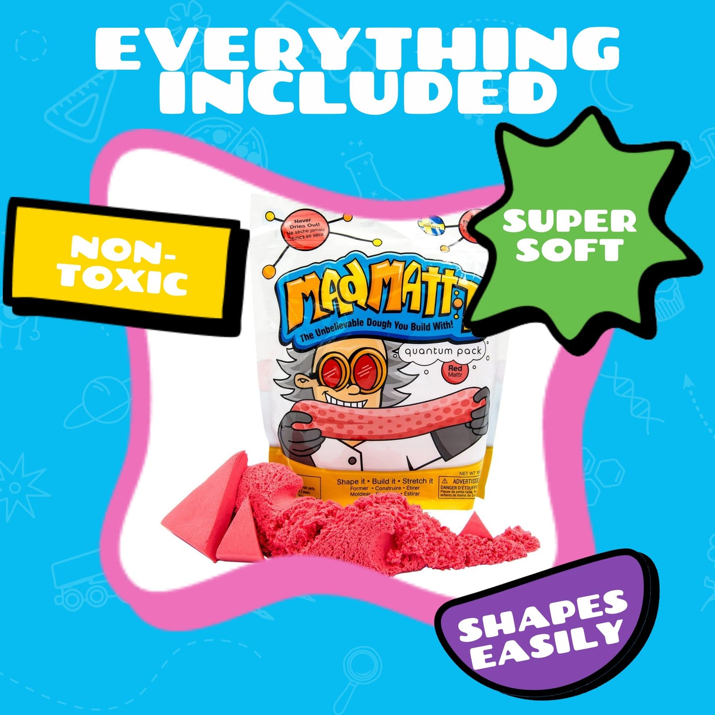MAD MATTR Red 10oz — Ultra-Soft, Moldable Dough That Never Dries