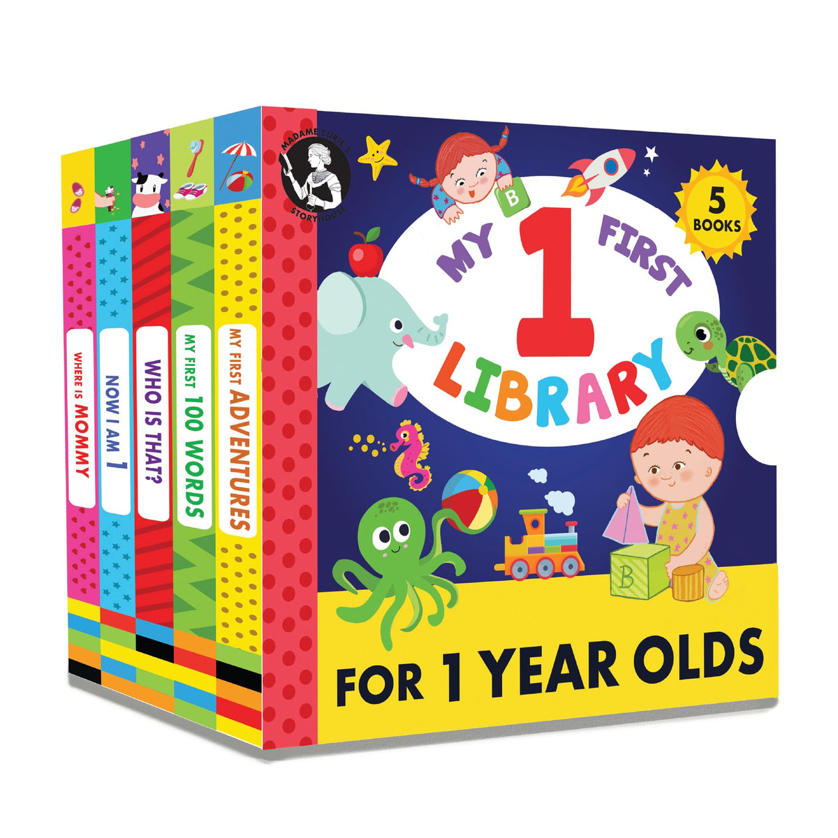 Madame Curie's Storyhouse My 1 Year Old Library Set of 5 – Toddler Board Books for 12-24 Months