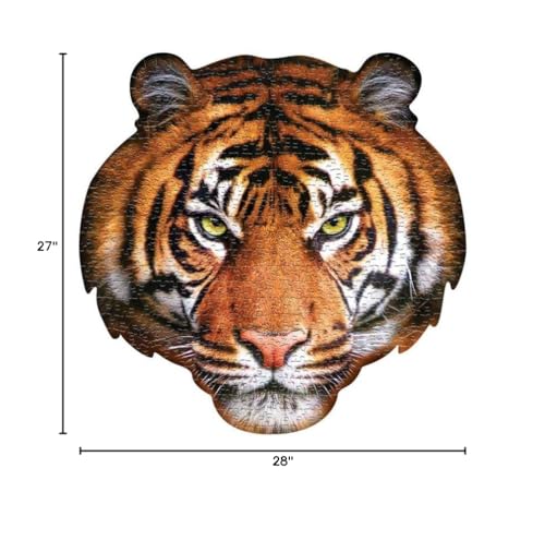 Madd Capp TIGER 550-Piece Jigsaw Puzzle — Unique Animal Border, Poster-Size Image, Educational Facts Included
