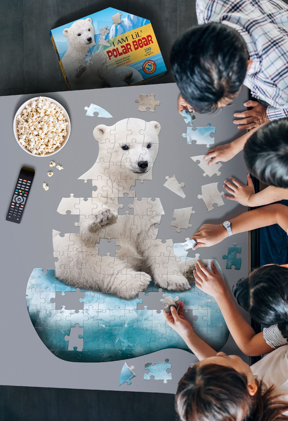 Madd Capp Puzzles Jr. I AM Lil’ Polar Bear – 100-Piece Animal-Shaped Puzzle