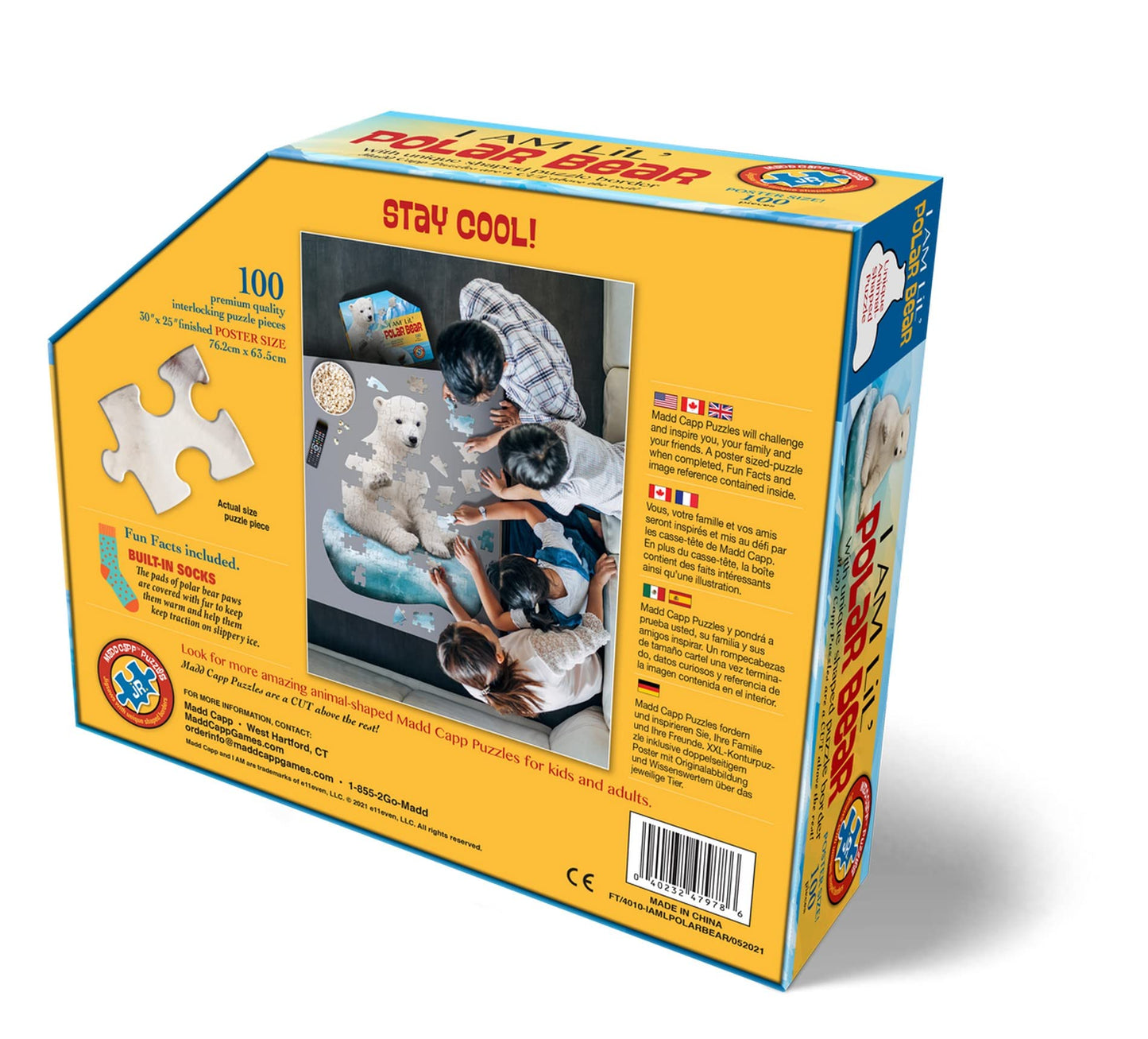 Madd Capp Puzzles Jr. I AM Lil’ Polar Bear – 100-Piece Animal-Shaped Puzzle