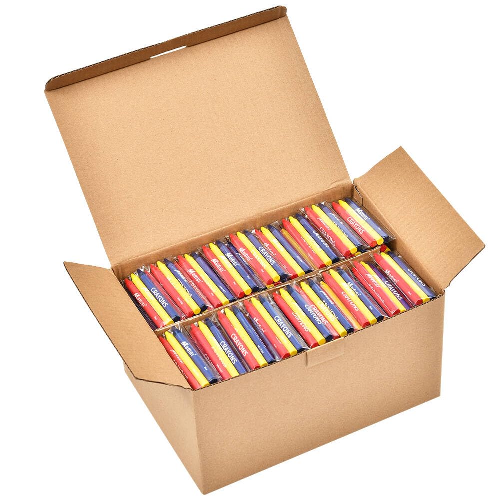 Madisi Crayons Bulk Pack – 900 Count, 3 Colors, 300 Packs for Classrooms