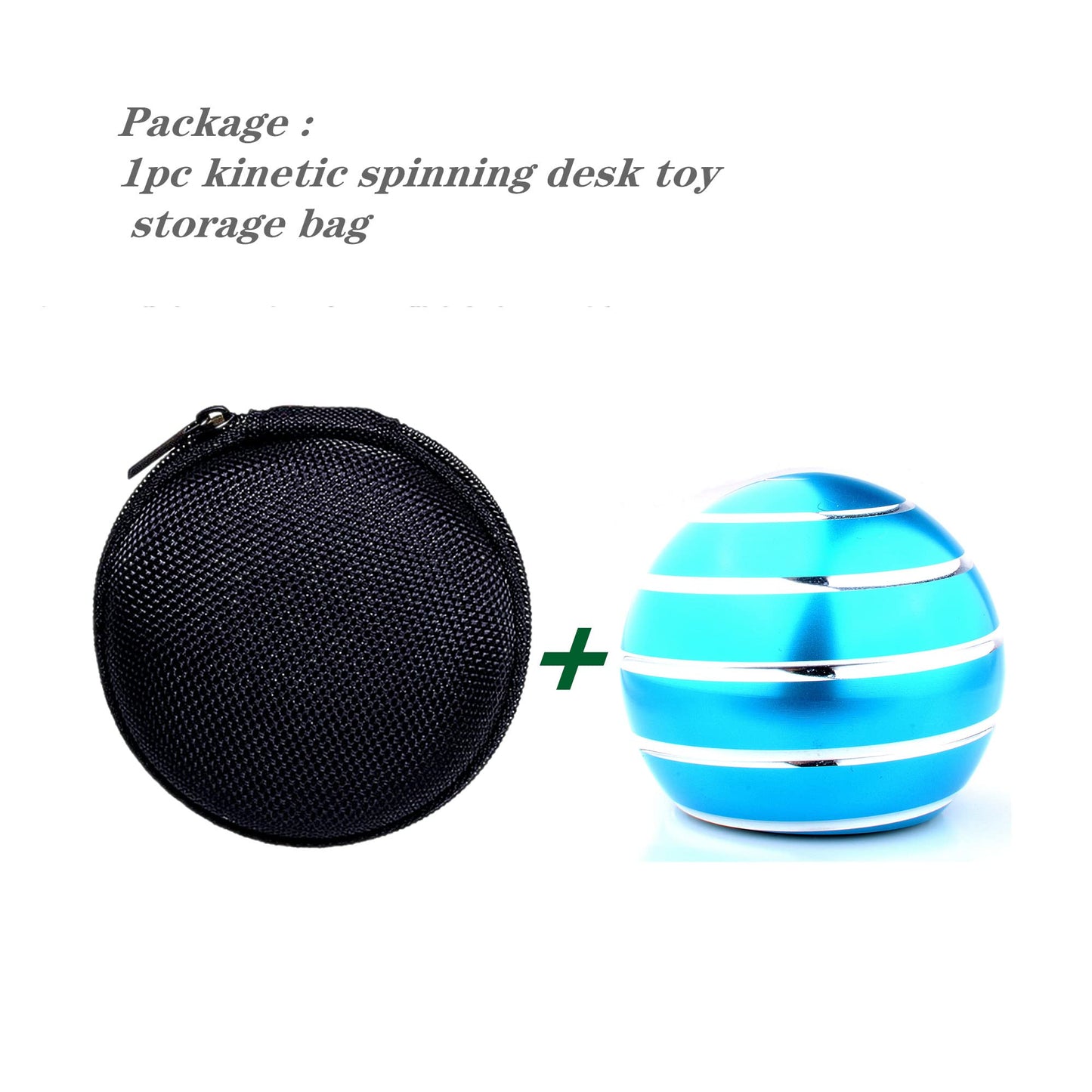 MADNIU Kinetic Desk Toy — Full Body Optical Illusion Spinner Ball with Long Spin Time & Storage Bag