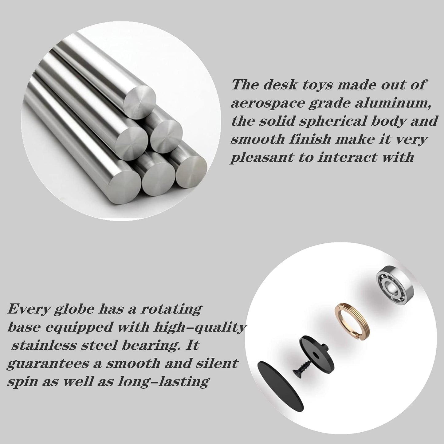 MADNIU Kinetic Desk Toy - Full Body Illusion Spinner Ball, Silent Spin, Office Desk Accessory
