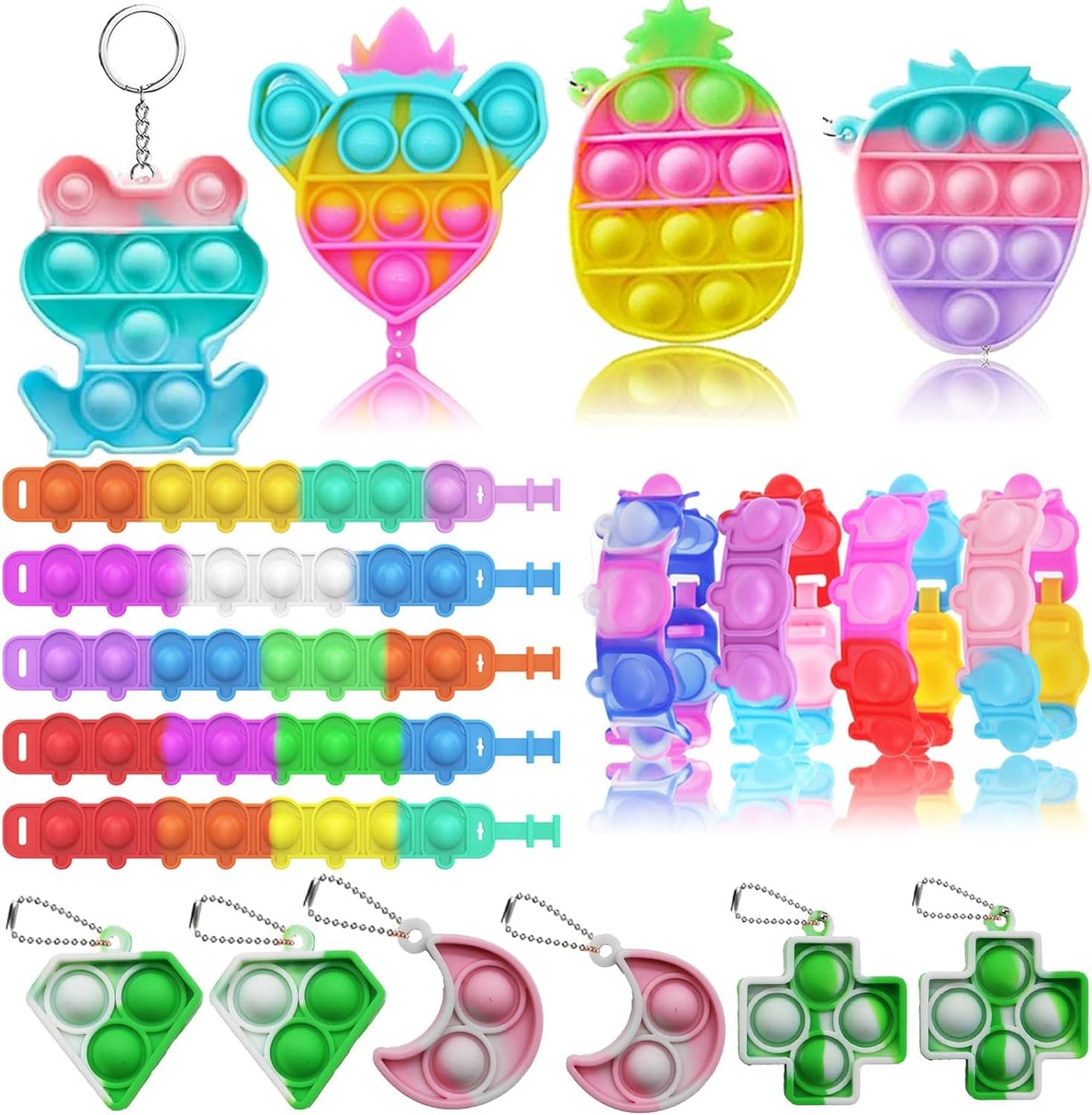 Maegawa 117 Pcs Party Favors for Kids 4-8 | Pop Fidget Toys & Prizes