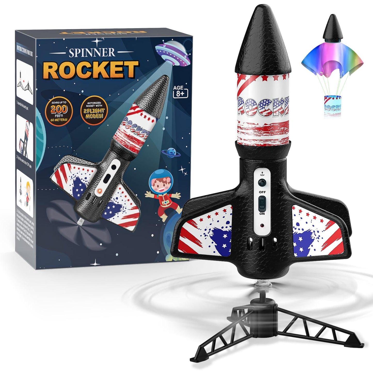 Mafbeanl Rocket Launcher for Kids – Self-Launching Motorized Air Rocket Toy (Ages 8–12)