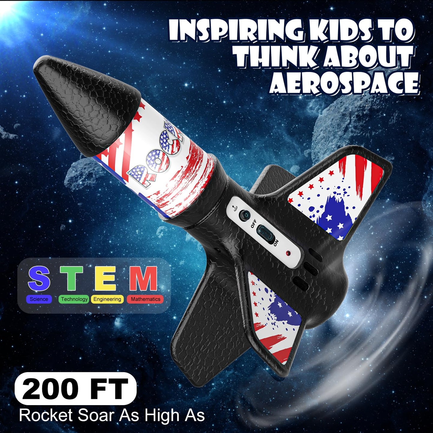 Mafbeanl Rocket Launcher for Kids – Self-Launching Motorized Air Rocket Toy (Ages 8–12)