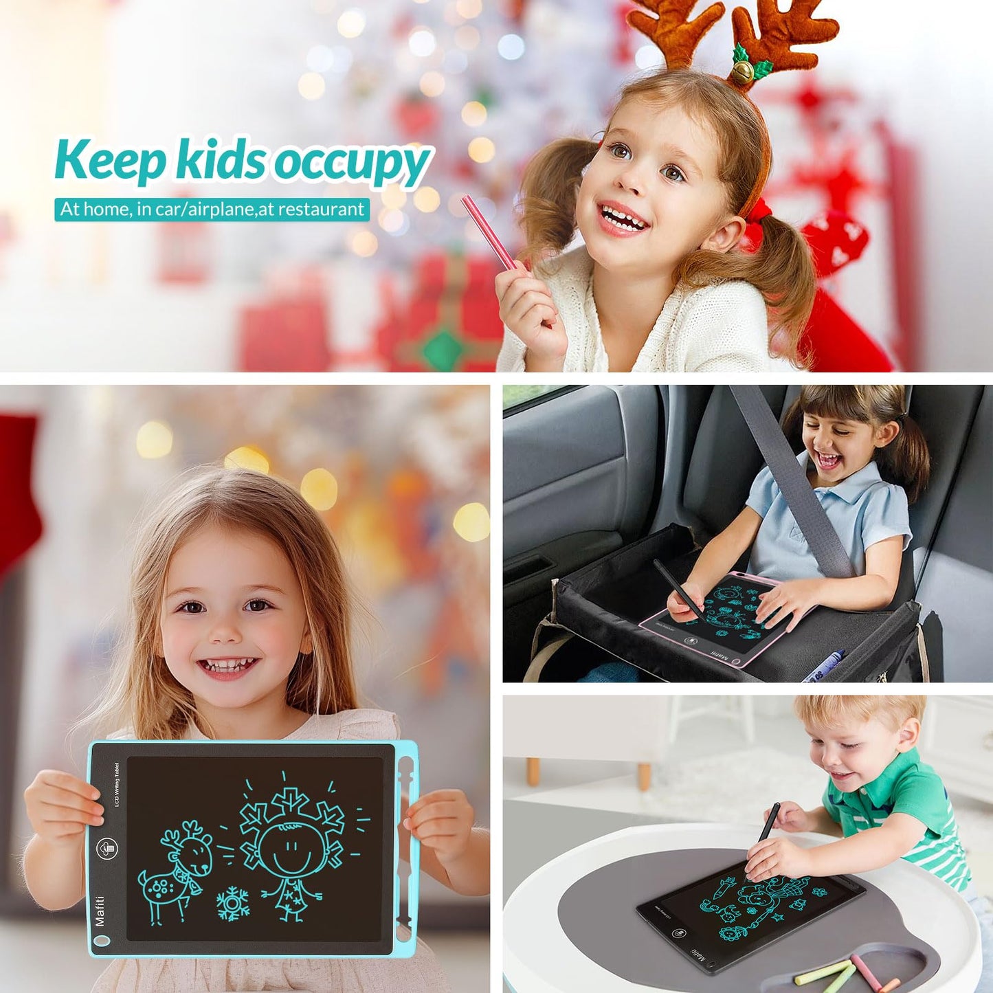 Mafiti 3 Pack LCD Writing Tablet 8.5-Inch - Kids Doodle Board, Portable Ewriter Gift Set