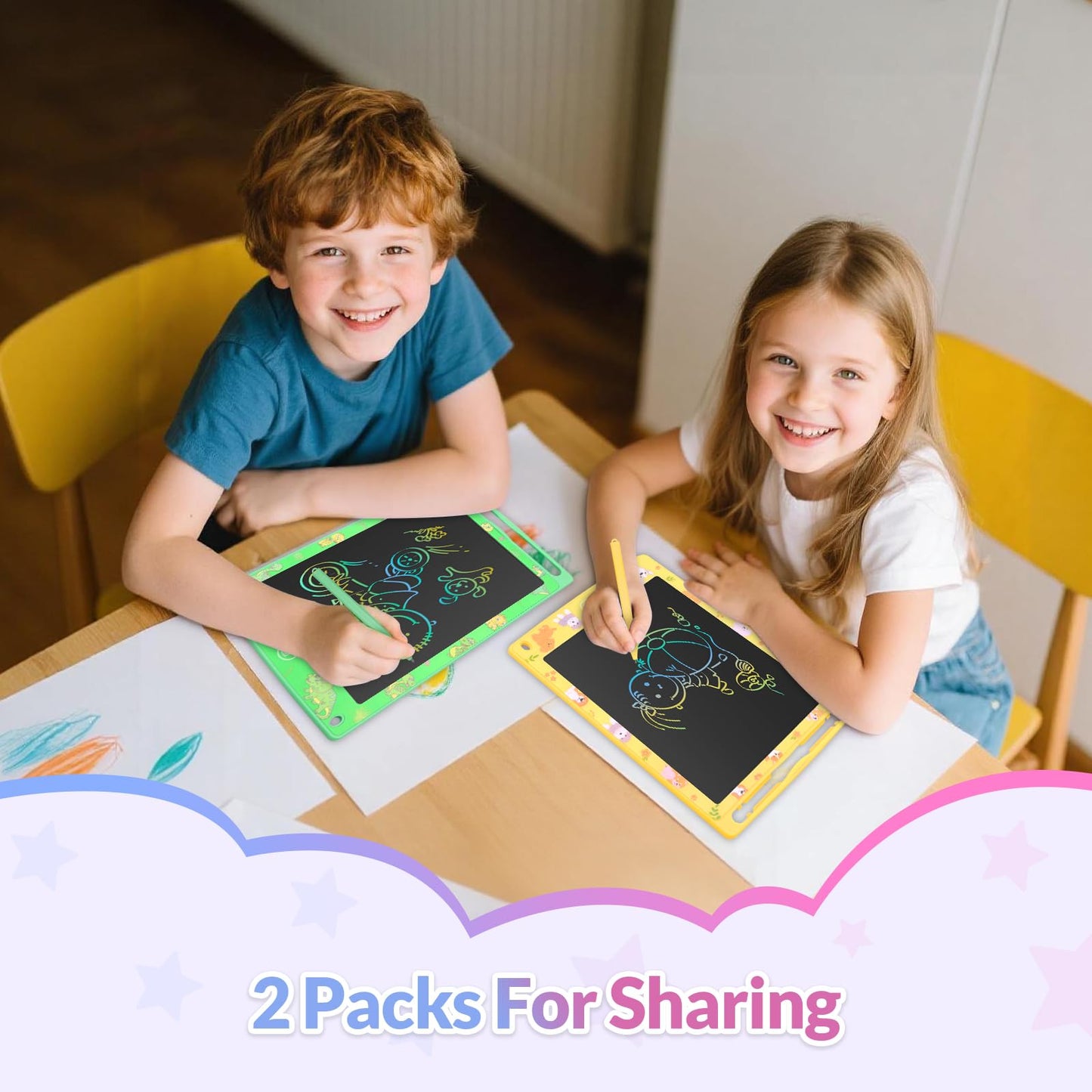 mafiti LCD Writing Tablet 8.5 Inch - 2 Pack Colorful Doodle Pads for Kids
