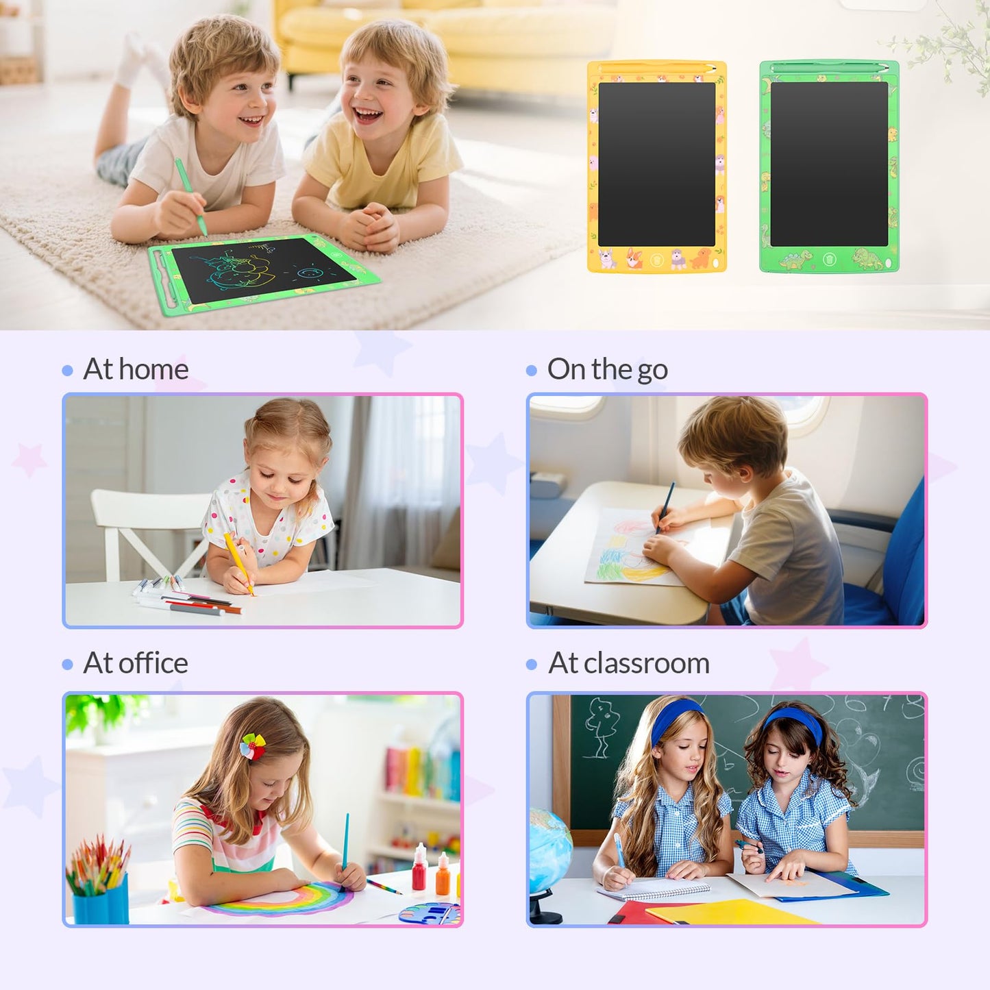 mafiti LCD Writing Tablet 8.5 Inch - 2 Pack Colorful Doodle Pads for Kids