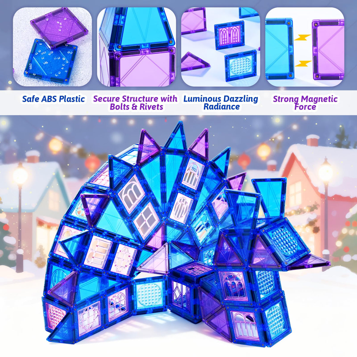 MAGBLOCK Magnetic Tiles Set | 102-Piece STEM Building Toys for Kids 3-8