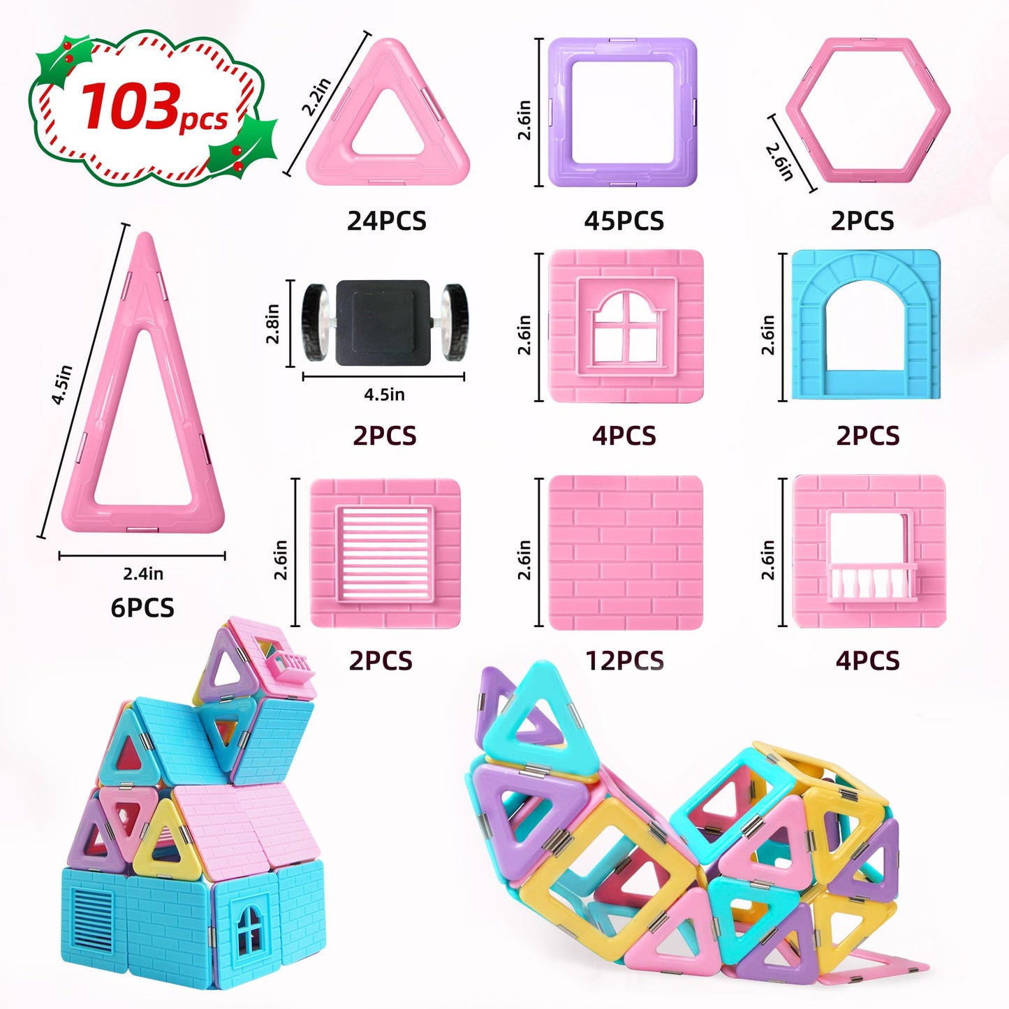 MAGBLOCK Magnetic Building Tiles Set — 103-Piece STEM Toy for Kids Aged 3–8+