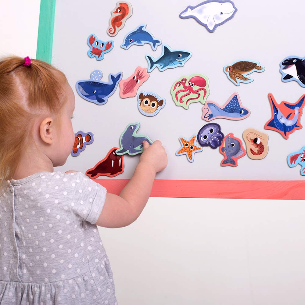 Magdum Sea Animals Magnets for Kids – Large Fridge Magnets & Educational Play Theatre