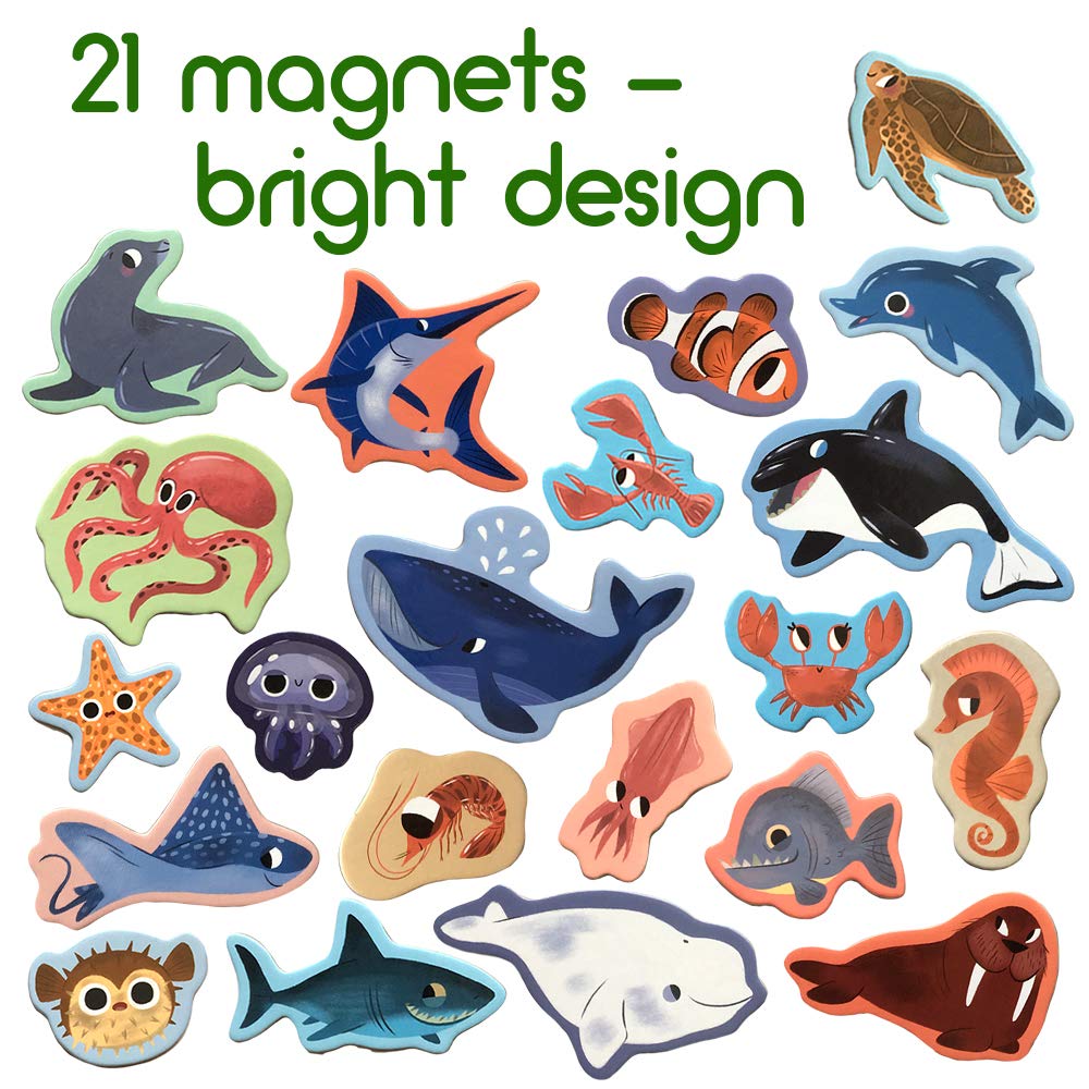 Magdum Sea Animals Magnets for Kids – Large Fridge Magnets & Educational Play Theatre