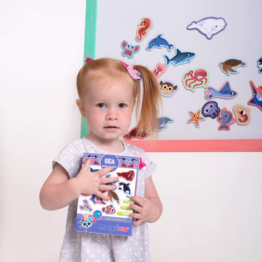 Magdum Sea Animals Magnets for Kids – Large Fridge Magnets & Educational Play Theatre
