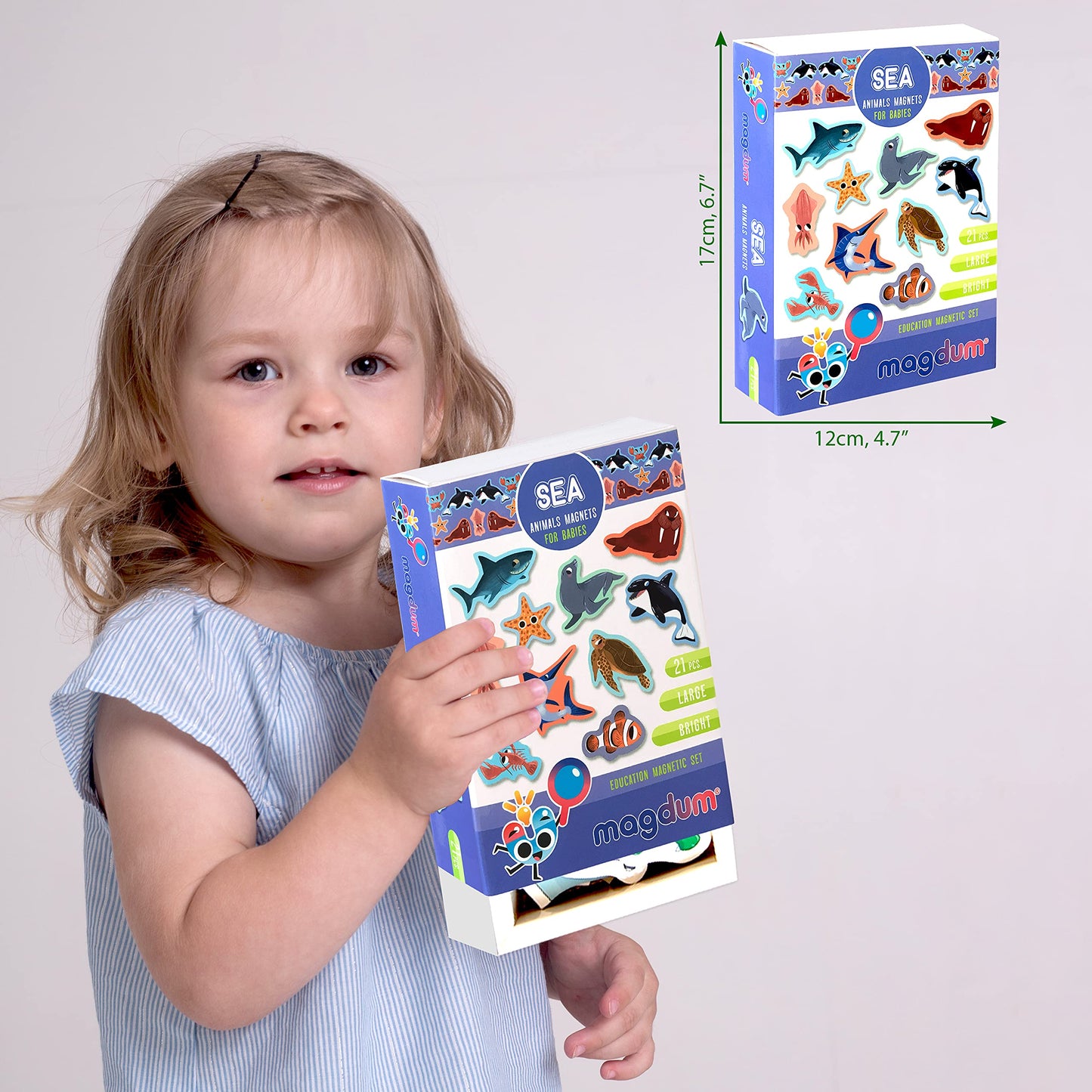 Magdum Sea Animals Magnets for Kids – Large Fridge Magnets & Educational Play Theatre