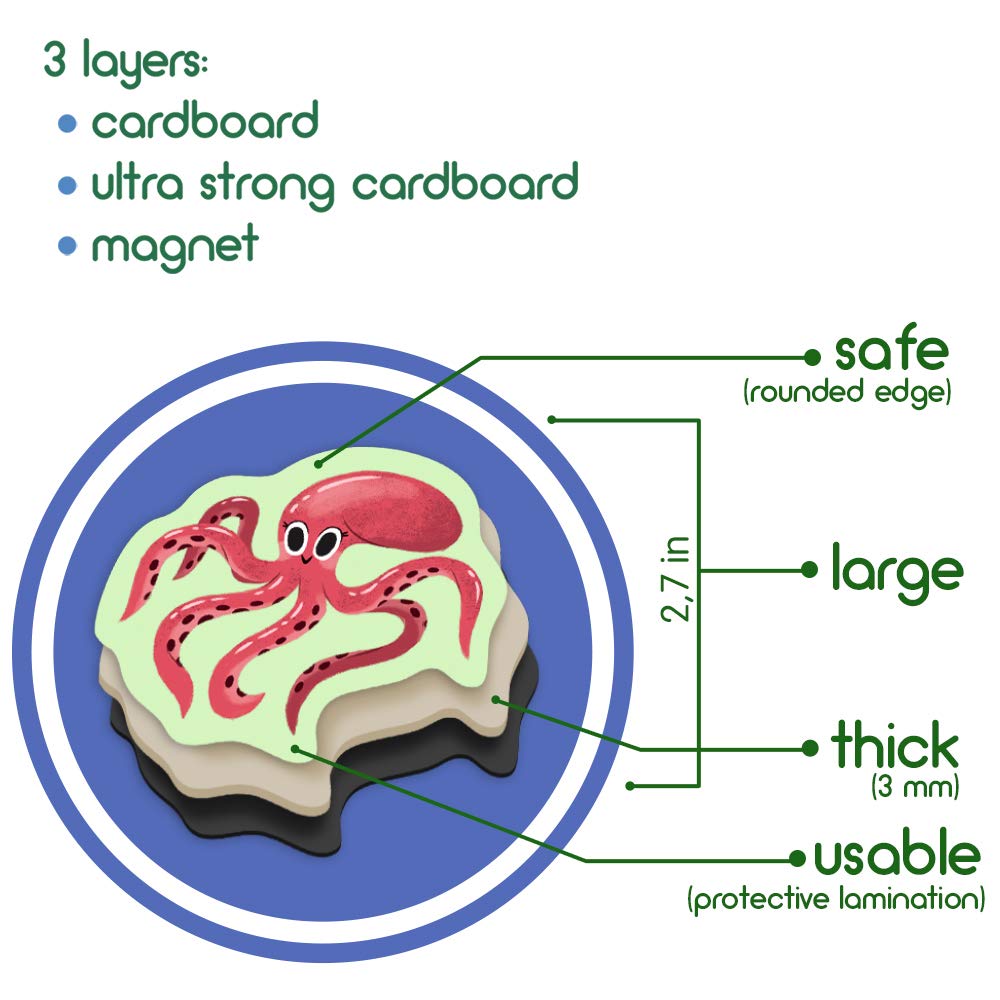Magdum Sea Animals Magnets for Kids – Large Fridge Magnets & Educational Play Theatre