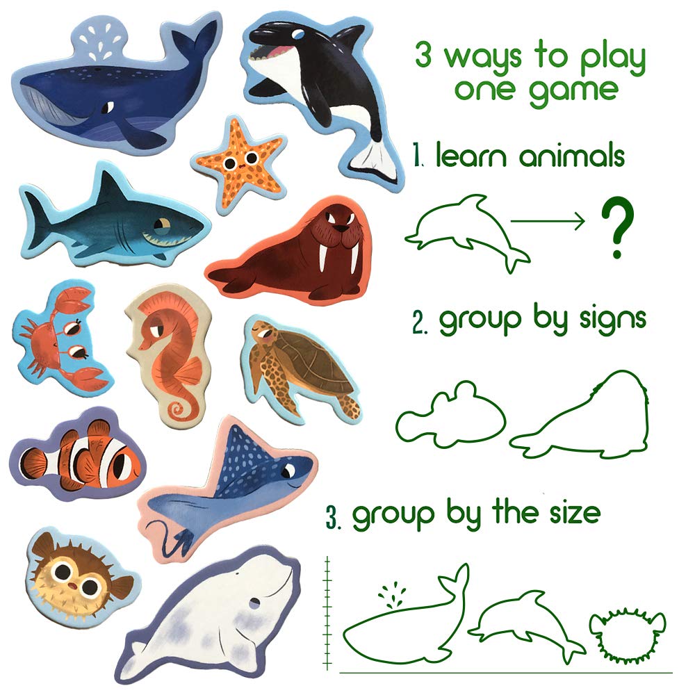 Magdum Sea Animals Magnets for Kids – Large Fridge Magnets & Educational Play Theatre