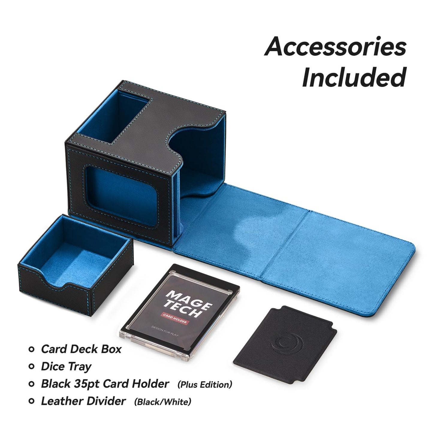 Mage Tech Card Deck Box for MTG Commander – Patented Design, 100 Card Capacity, Commander Display
