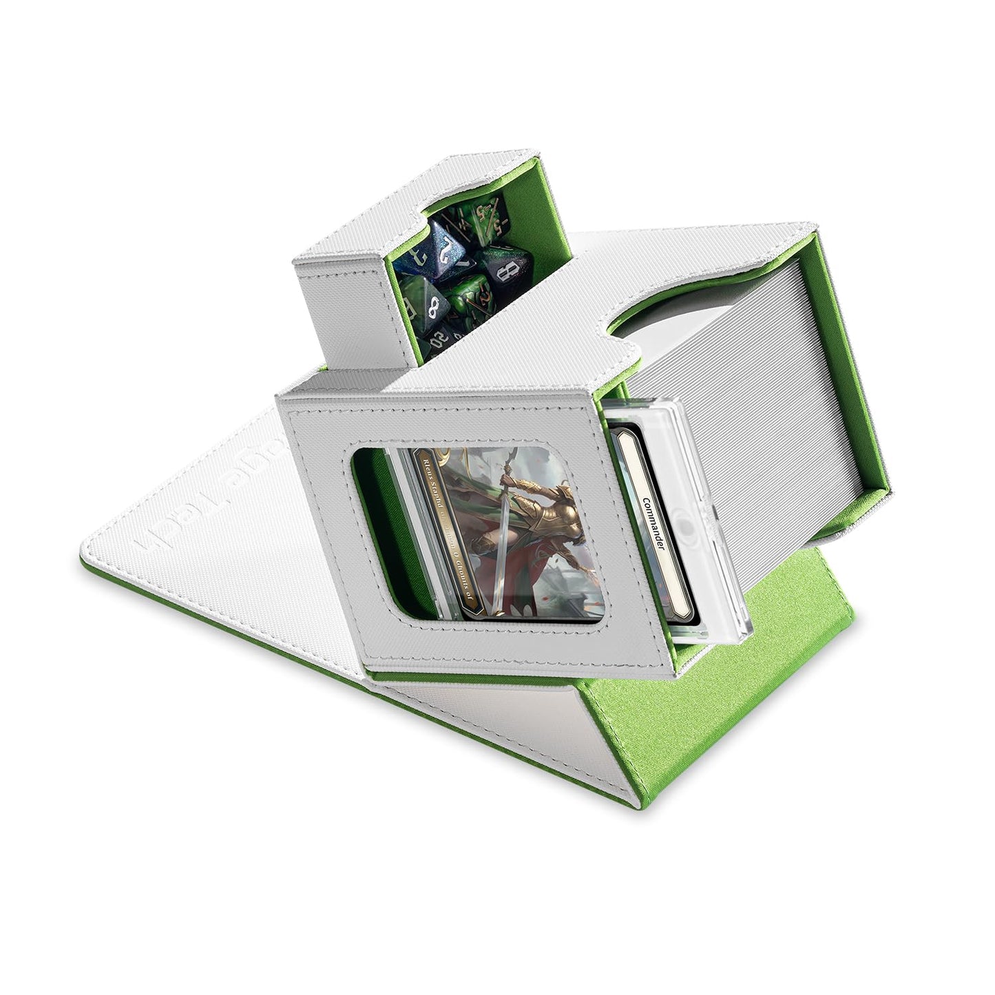 Mage Tech Card Deck Box for MTG Commander – 100 Double-Sleeved Capacity & Commander Display