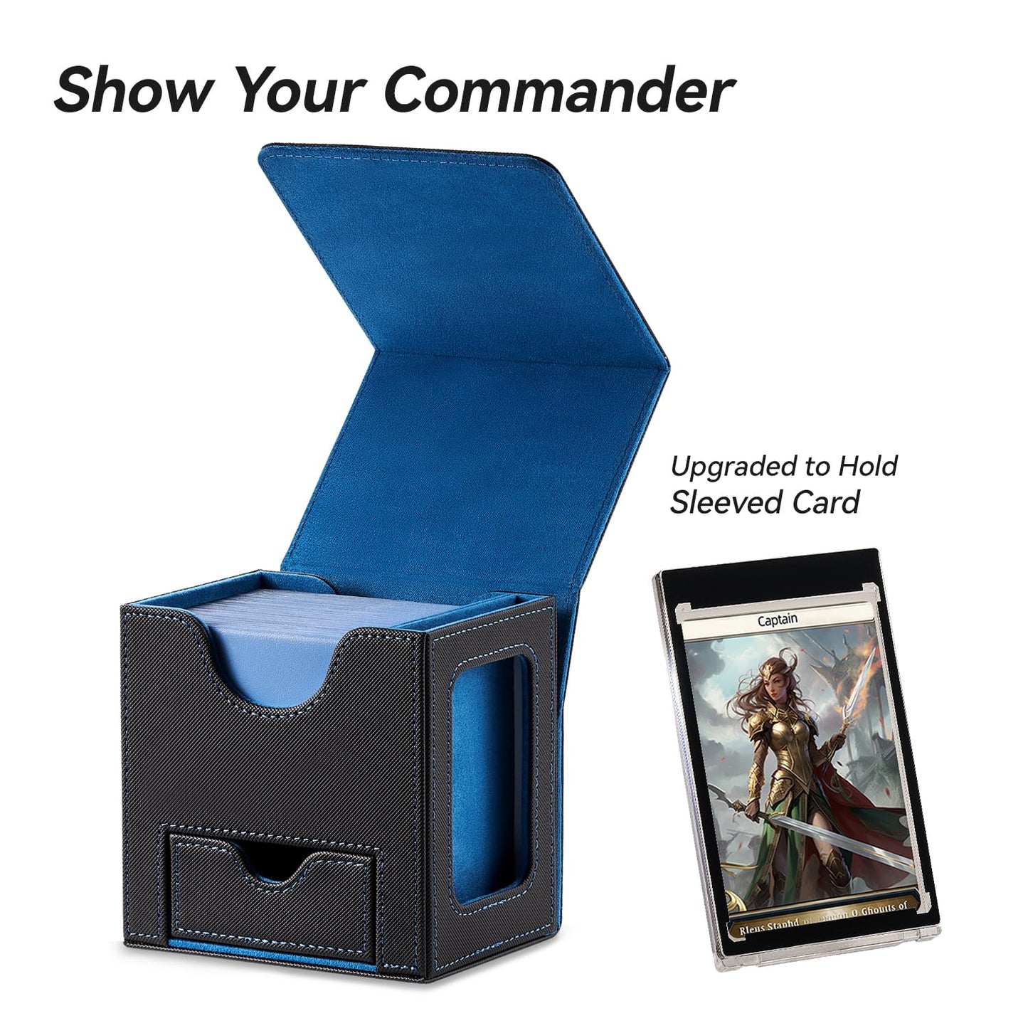 Mage Tech Card Deck Box for MTG Commander – Patented Design, 100 Card Capacity, Commander Display
