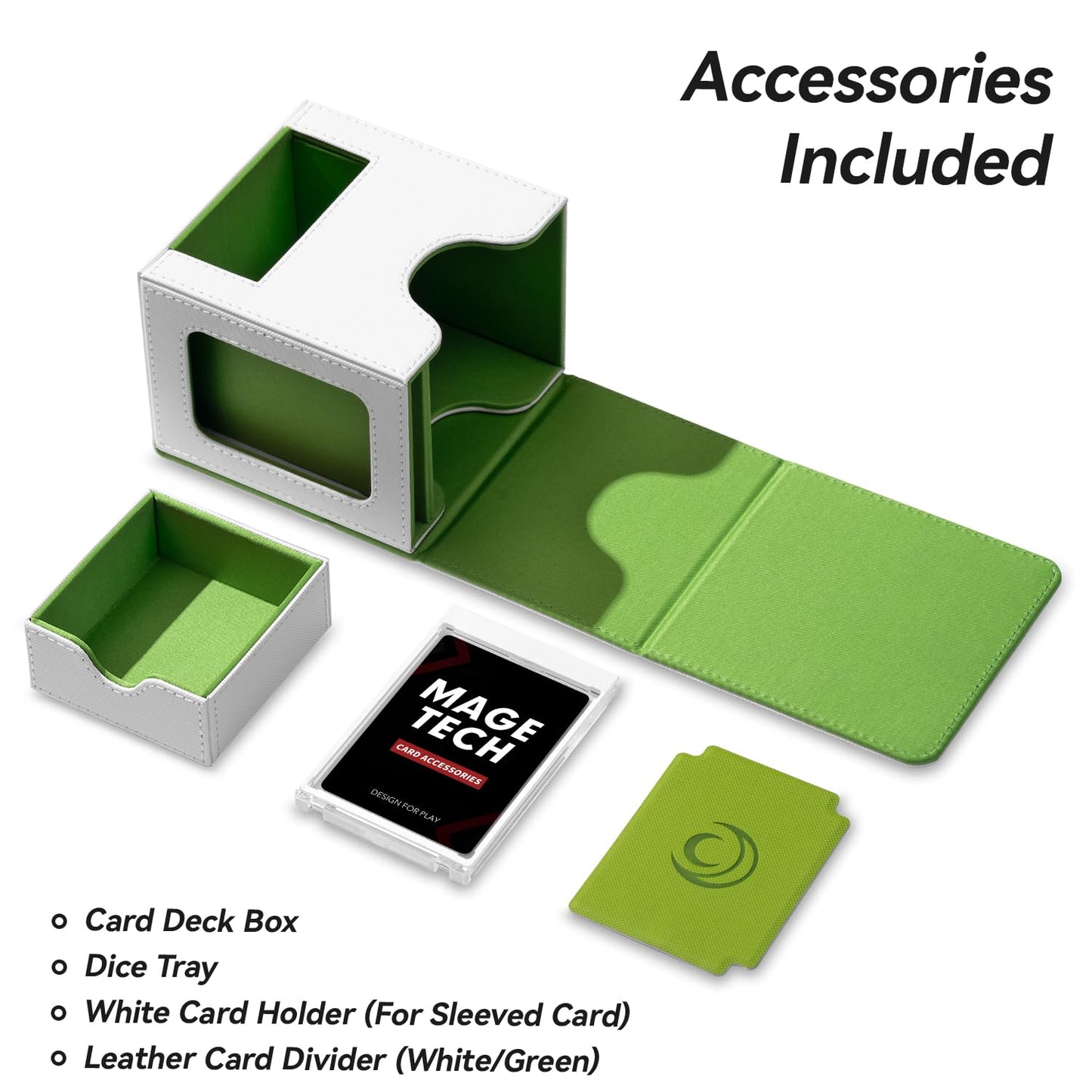 Mage Tech Card Deck Box for MTG Commander – 100 Double-Sleeved Capacity & Commander Display