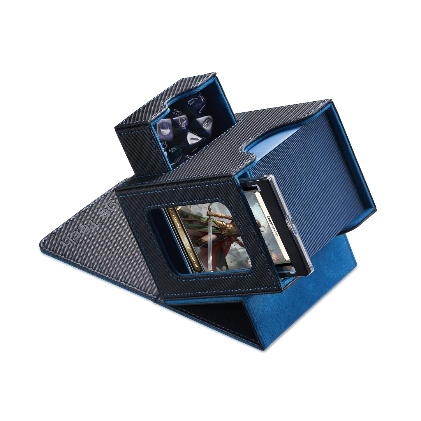 Mage Tech Card Deck Box for MTG Commander – Patented Design, 100 Card Capacity, Commander Display
