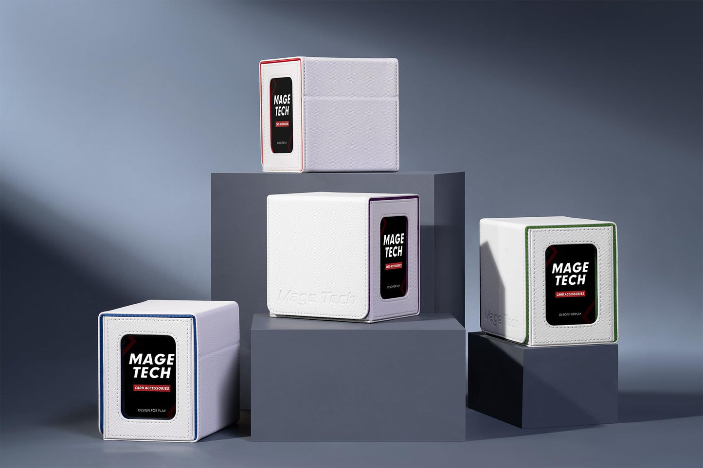 Mage Tech Card Deck Box for MTG Commander – 100 Double-Sleeved Capacity & Commander Display