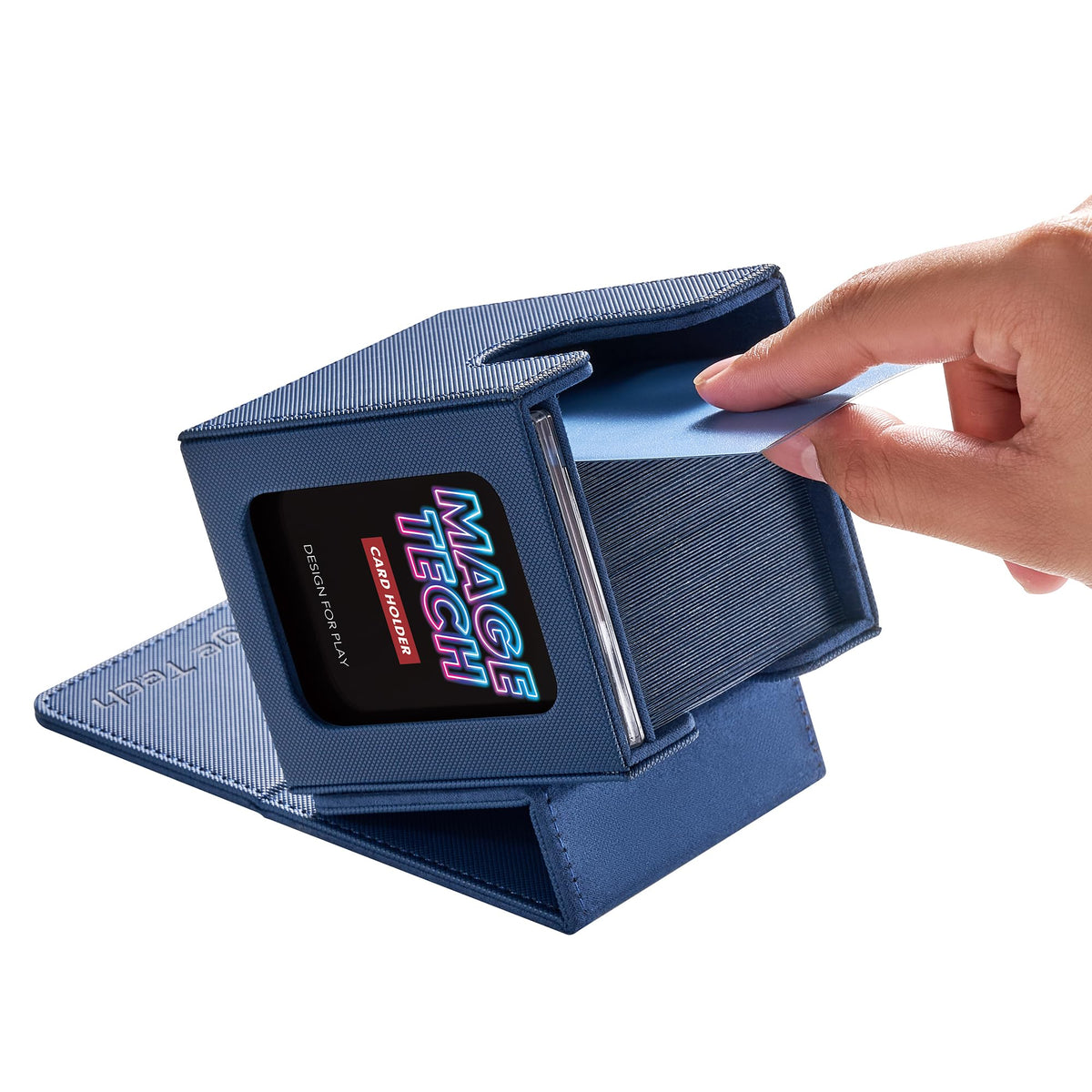 Mage Tech Commander Deck Box Lite – Snap Display Window, Removable Lid, 100+ Card Capacity