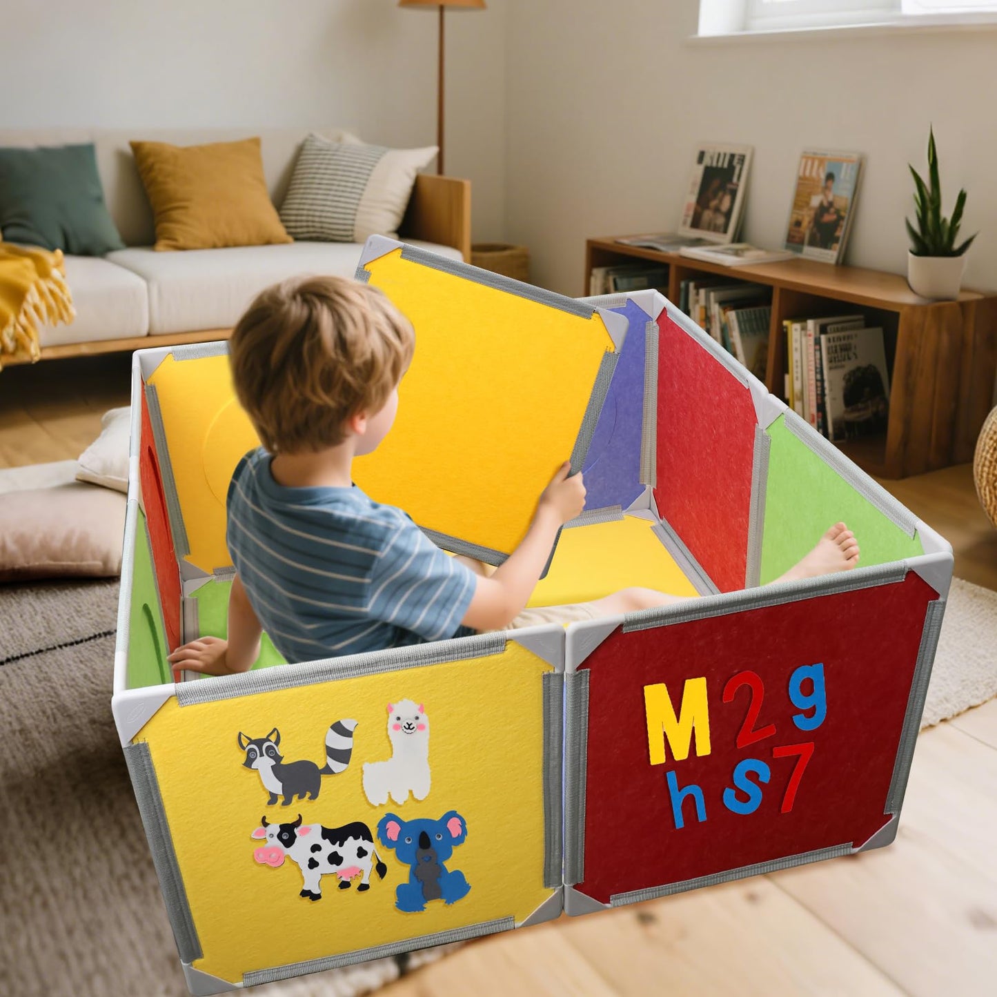 MageForts Magnetic Fort Building Panels – 16 Premium Felt Panels with Alphabet, Numbers & Animal Stickers