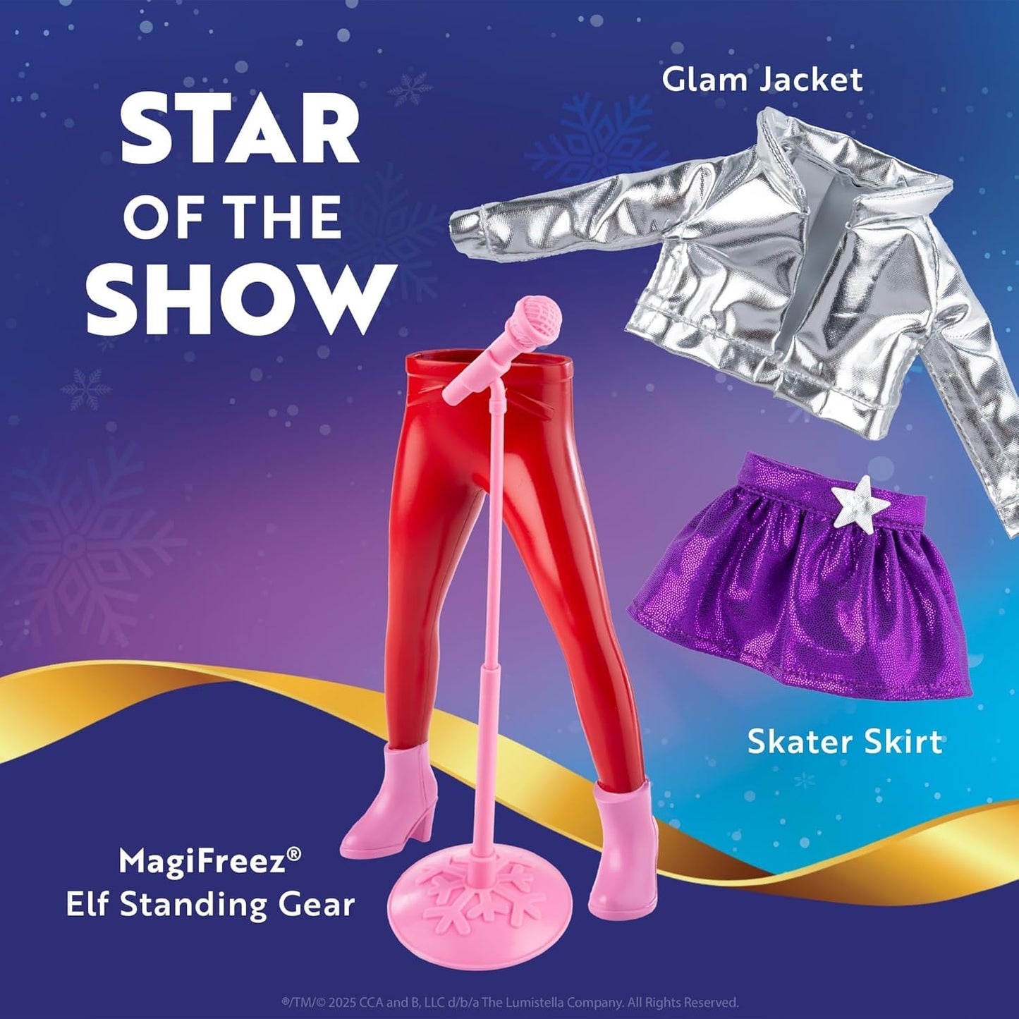 The Elf on the Shelf Blue-Eyed Girl Scout Elf with MagiFreez Pop Star Glam Jacket, Skirt & Accessories