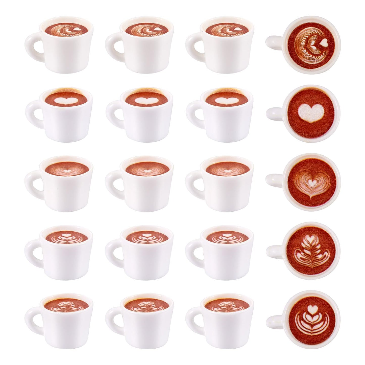 Magibeads 20Pcs Mini Resin Coffee Cups – Cute Dollhouse Kitchen Charms for Crafts