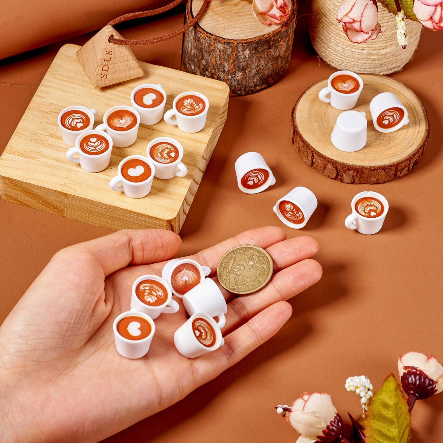 Magibeads 20Pcs Mini Resin Coffee Cups – Cute Dollhouse Kitchen Charms for Crafts