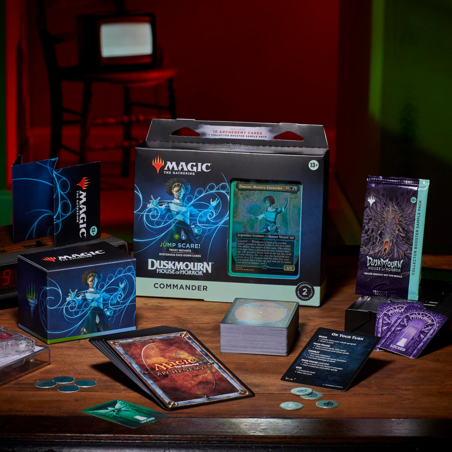 Magic: The Gathering Duskmourn: House of Horror Jump Scare! Commander Deck — Green-Blue