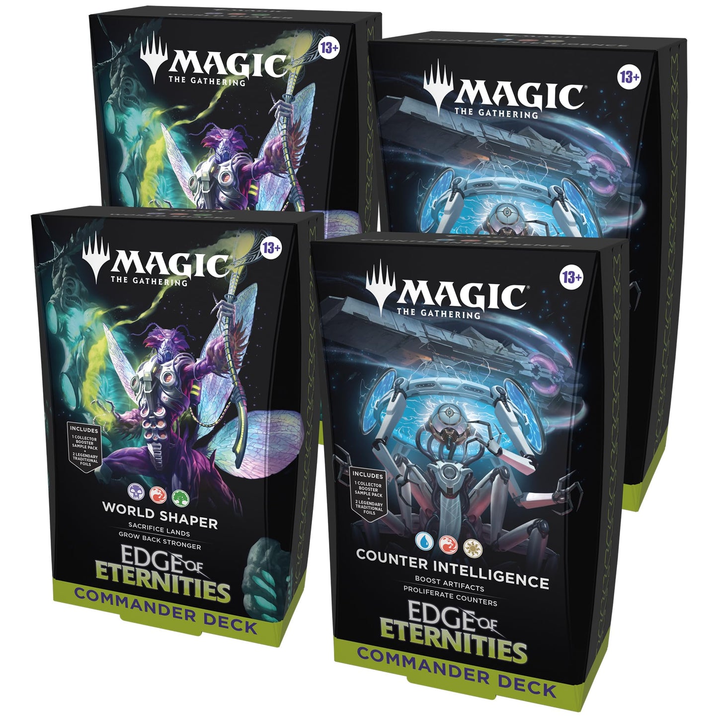 Magic: The Gathering Edge of Eternities Commander Deck Bundle — 2 World Shaper & 2 Counter Intelligence