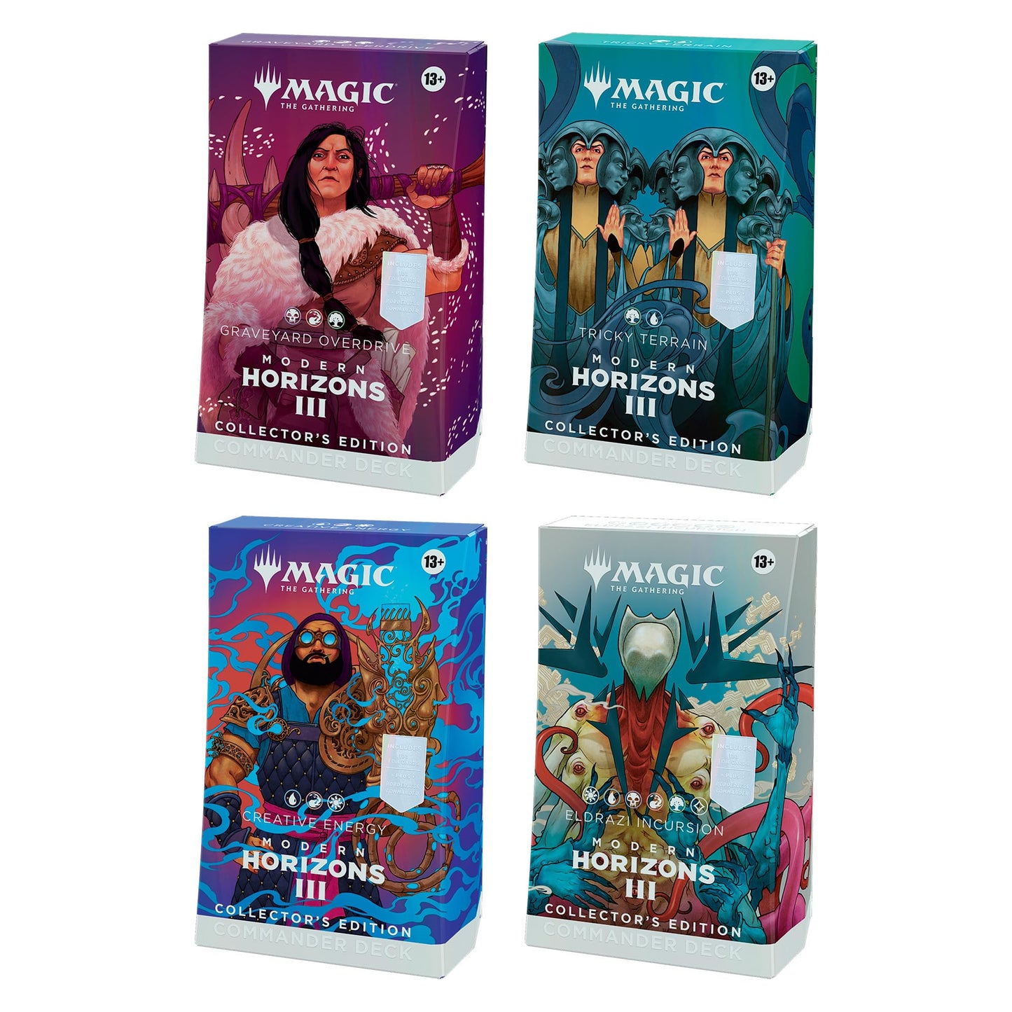 Magic: The Gathering Modern Horizons 3 Collector Edition Bundle — 4 All‑Foil Commander Decks