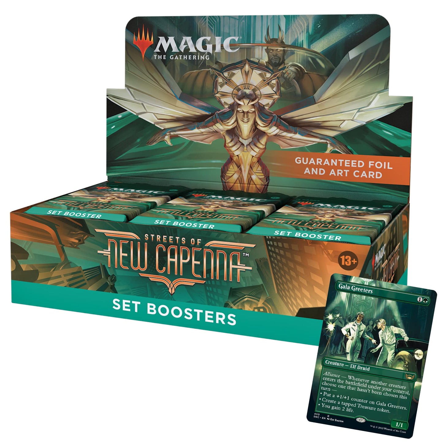 Magic: The Gathering Streets of New Capenna Set Booster Box – 30 Packs + 1 Gala Greeters Topper (361 Cards)