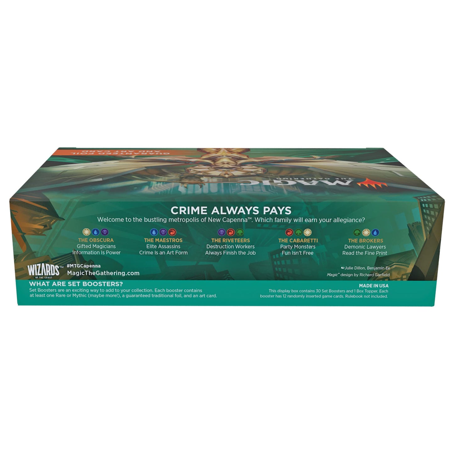 Magic: The Gathering Streets of New Capenna Set Booster Box – 30 Packs + 1 Gala Greeters Topper (361 Cards)