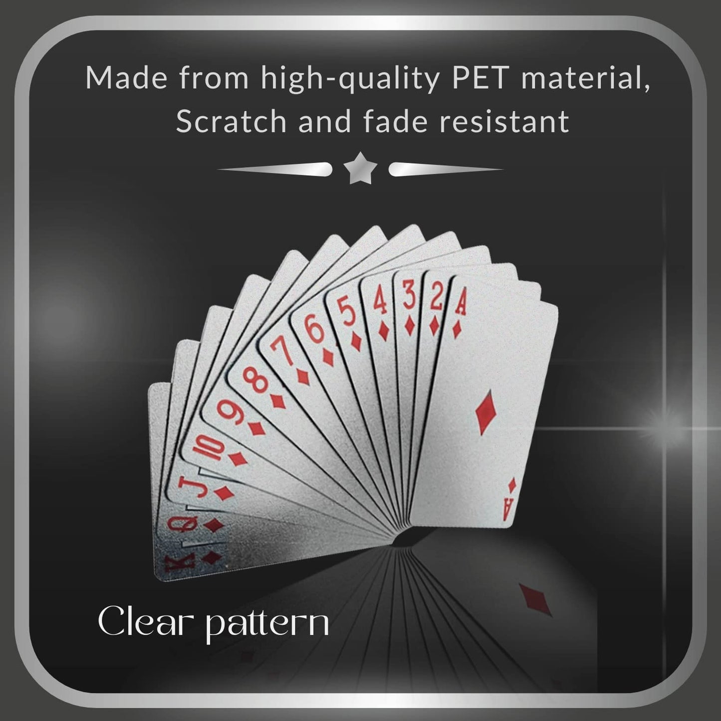 Magic Kiss Waterproof Gold & Silver Foil Poker Cards | Plastic Deck (Silver)