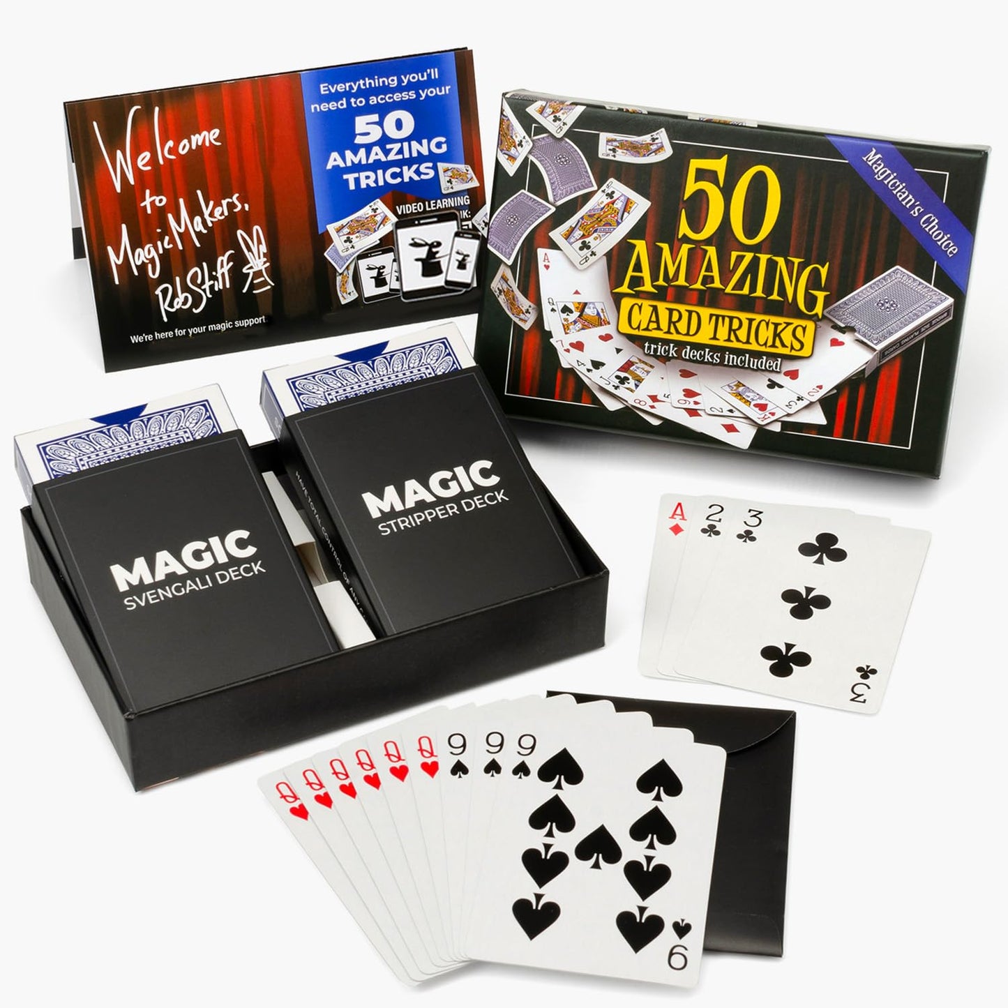 Magic Makers 50 Amazing Card Tricks Kit for All Ages | Trick Decks Included
