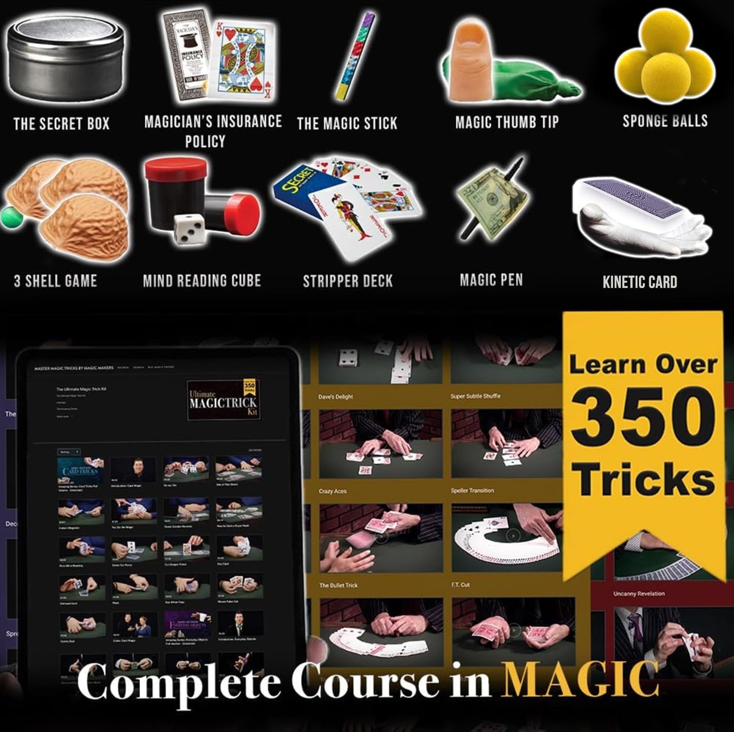Magic Makers Ultimate Magic Trick Kit: 350 Tricks + Online Learning