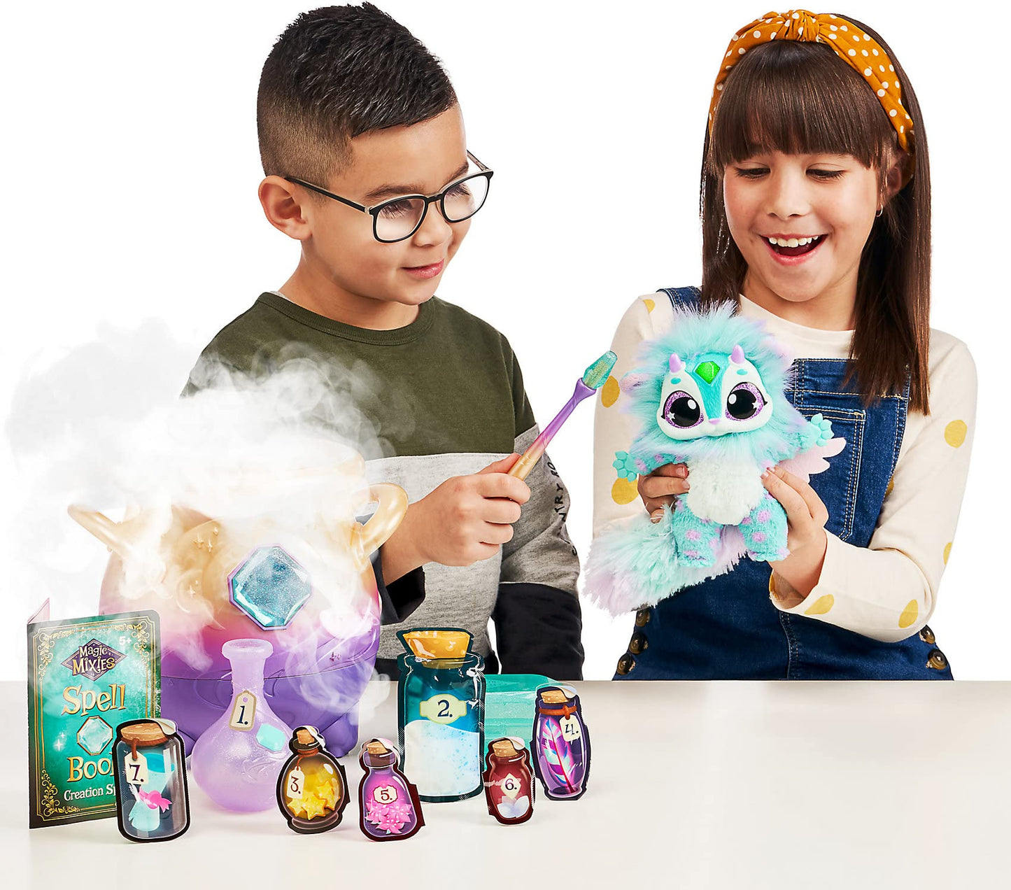 Magic Mixies Cream Tea Misting Cauldron — Interactive 8-Inch Blue Plush & 50+ Sounds