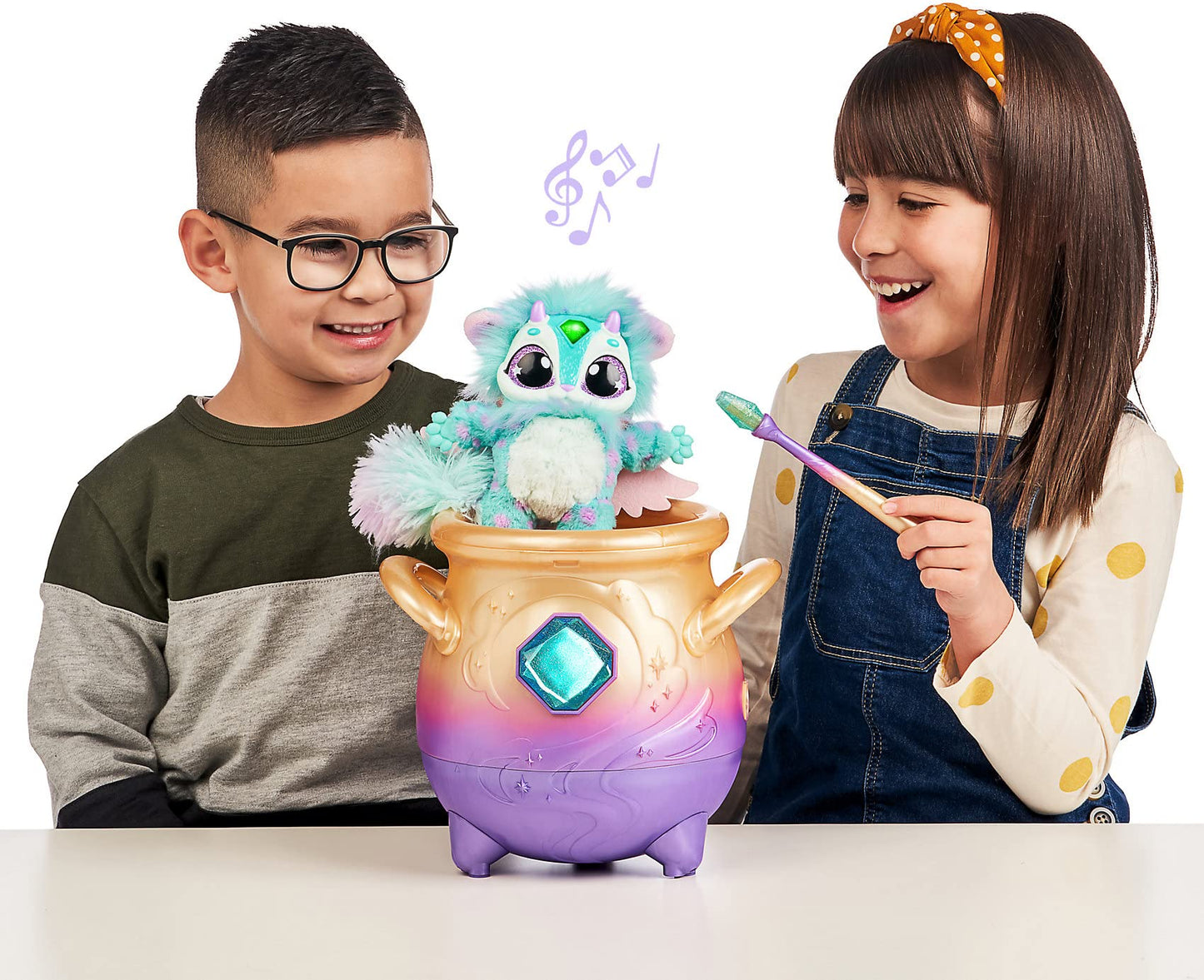 Magic Mixies Cream Tea Misting Cauldron — Interactive 8-Inch Blue Plush & 50+ Sounds
