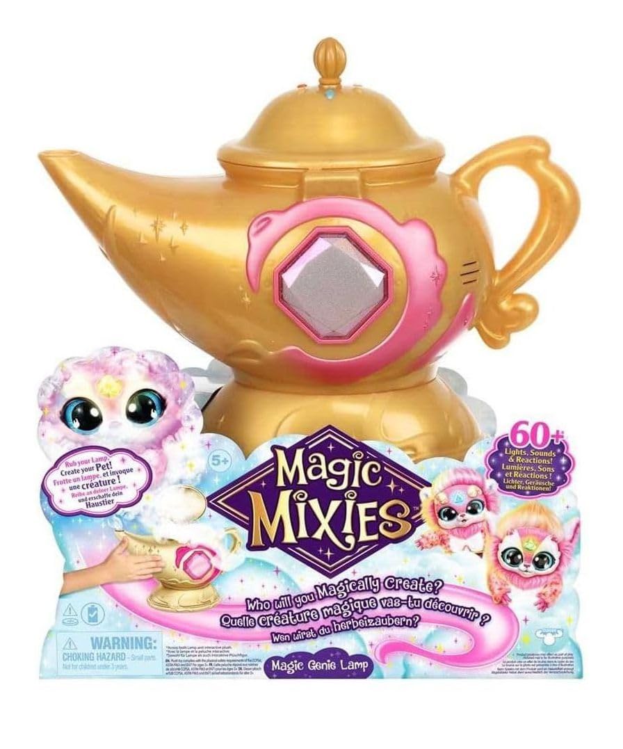 Magic Mixies Genie Lamp with Pink Plush Genie – 60+ Lights & Sounds