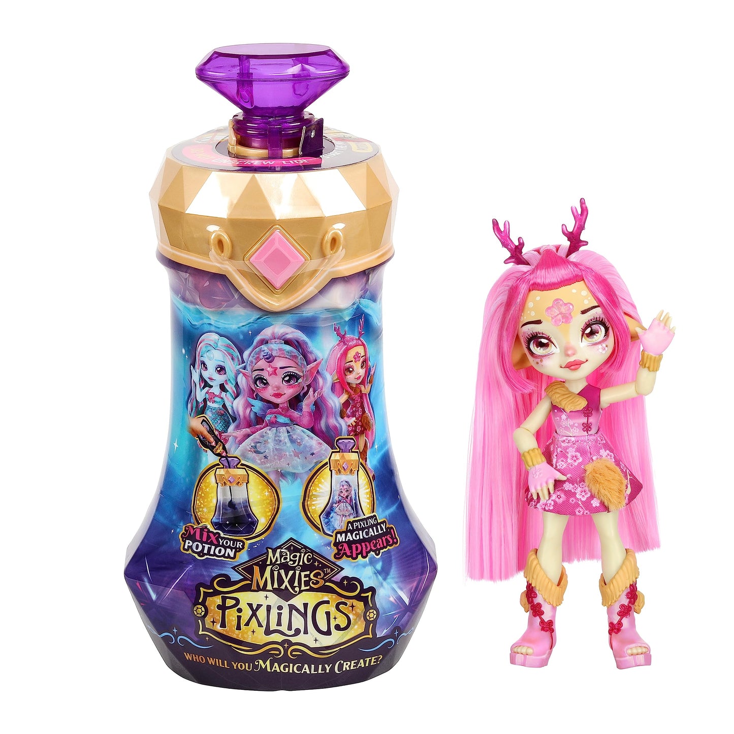 Magic Mixies Pixlings: Deerlee The Deer Pixling Potion Reveal Doll