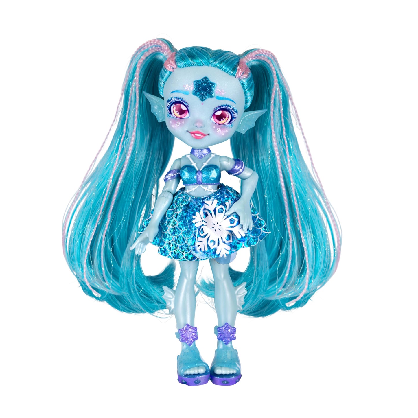 Magic Mixies Pixlings Shimmerverse: Marena the Ice Mermaid 6.5-Inch Pixling Reveal from Potion Bottle
