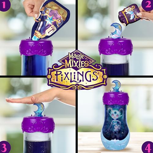 Magic Mixies Pixlings Shimmerverse: Marena the Ice Mermaid 6.5-Inch Pixling Reveal from Potion Bottle