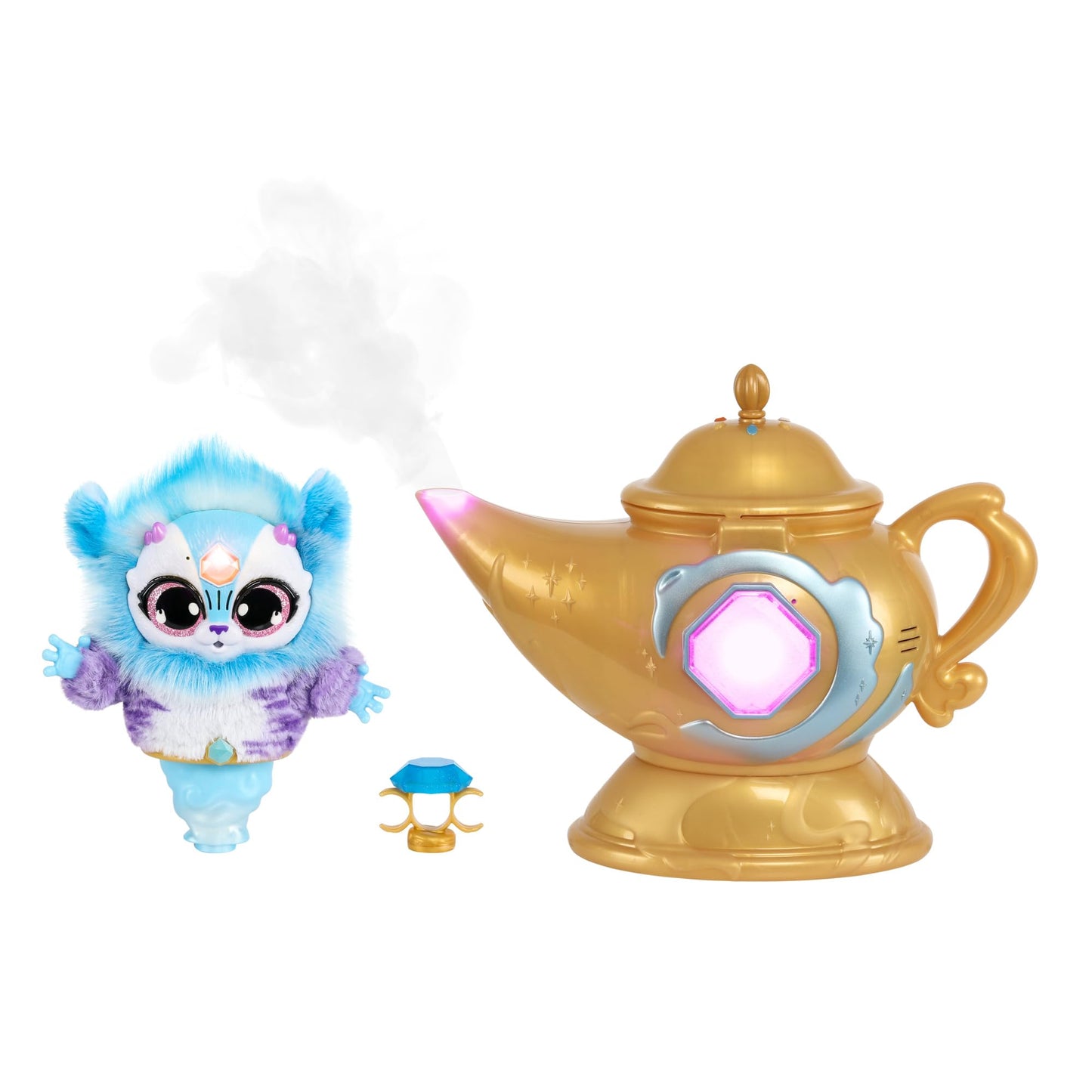 Magic Mixies Magic Genie Lamp with 8-inch Blue Plush – 60+ Lights & Reactions