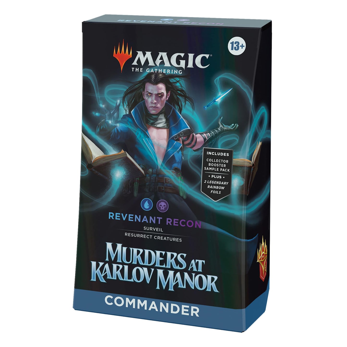 Magic: The Gathering Murders at Karlov Manor – Revenant Recon Commander Deck (100 Cards, Ready-to-Play Blue-Black)